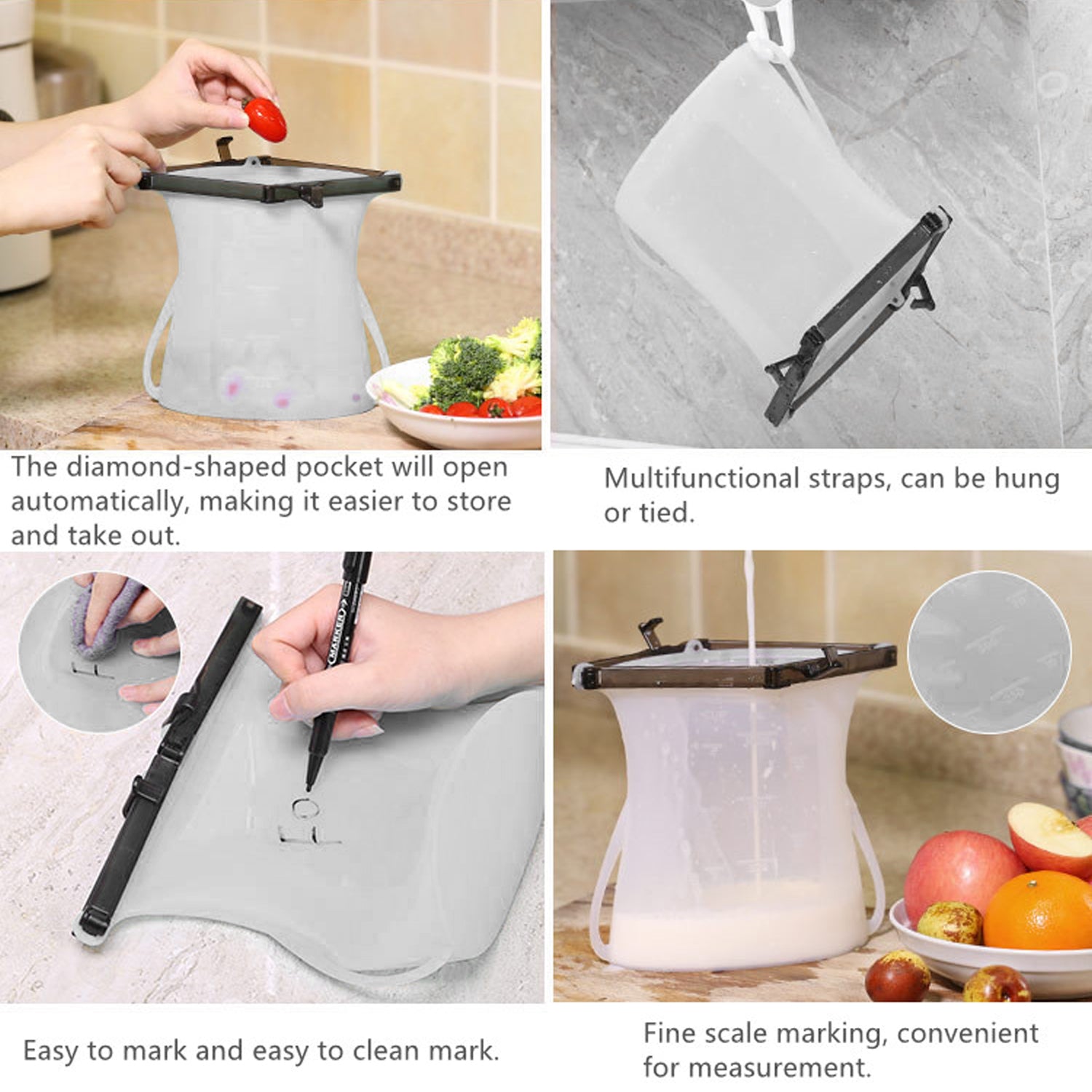 5985 Reusable Silicone Food Storage Bag, 3 Bag Set Leakproof Lock Reusable Flat Bottom Freezer Bags ,Sandwich Bags , Silicone Food Grade Kids Snack Bags , BPA Free Microwave& Dishwasher Safe 5985 Reusable Silicone Food Storage Bag, 3 Bag Set Leakproof Lock Reusable Flat Bottom Freezer Bags ,Sandwich Bags , Silicone Food Grade Kids Snack Bags , BPA Free Microwave& Dishwasher Safe